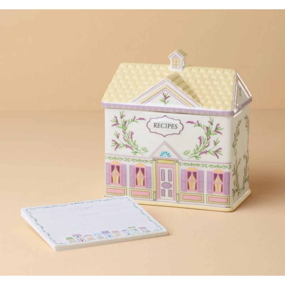 Lenox Spice Village Recipe Box w/ 25 Blank Recipe Cards - New In Box